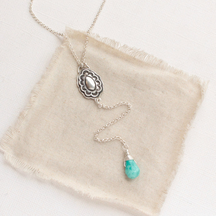 Jolene Turquoise Drop Lariat Necklace