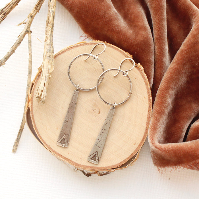 Pakal Long Triangle Hoop Earrings
