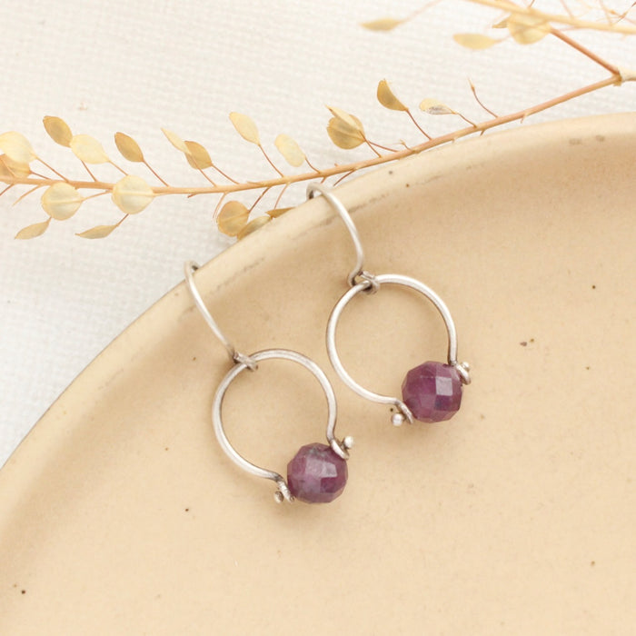 Purple Ruby La Cloche Earrings