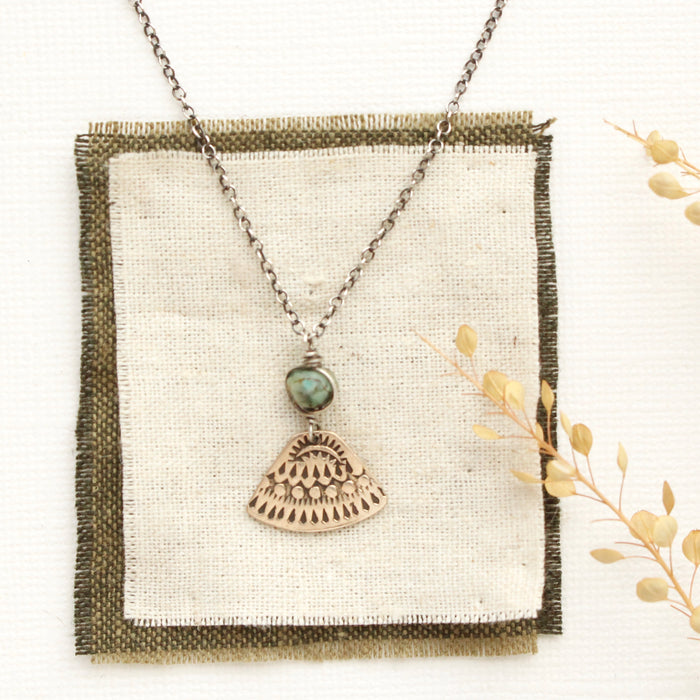 Bronze Asmi Triangle African Jasper Necklace