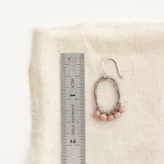 Rhodonite Wrapped Oval Earrings