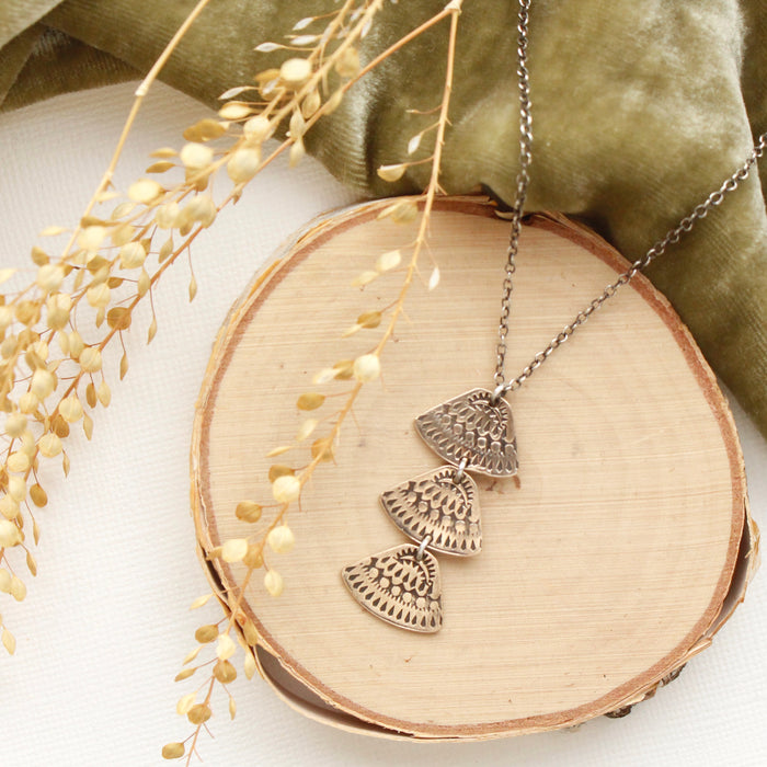 Bronze Asmi Trio Triangle Necklace