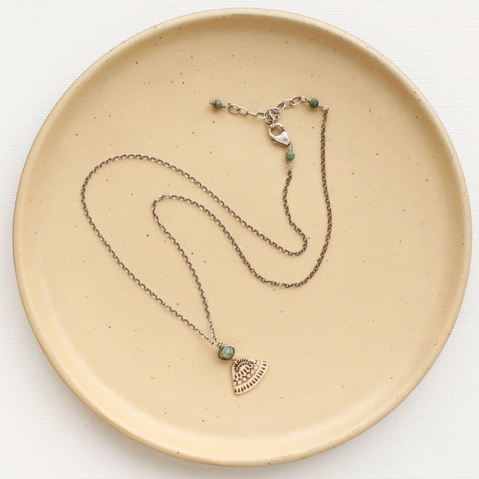 Bronze Asmi Triangle African Jasper Necklace