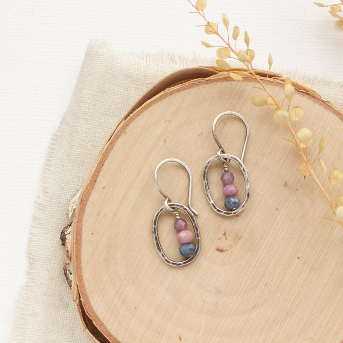 Stacked Violet Mini Hoop Earrings