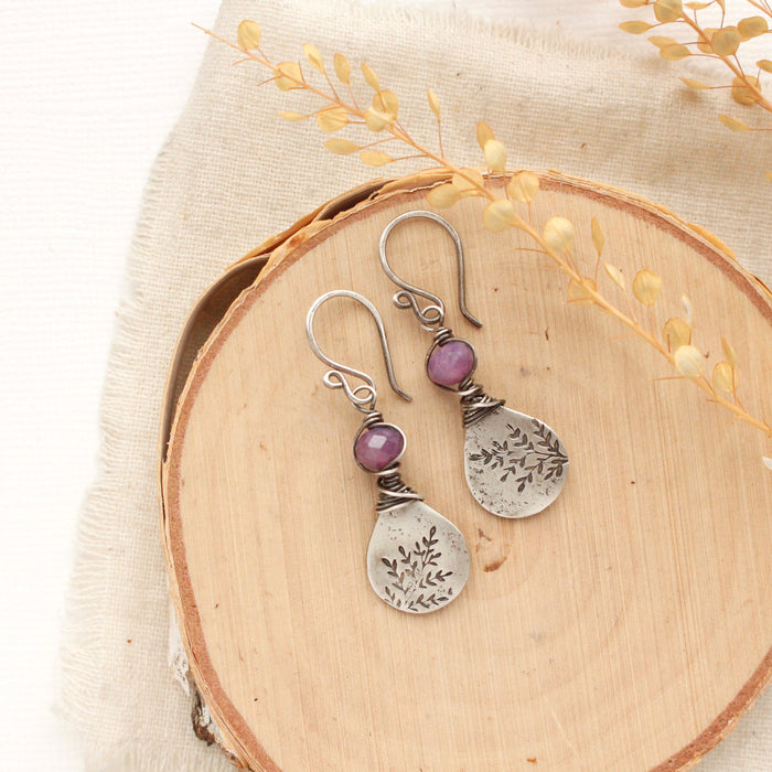 Mini Sprout Teardrop Spinel Earrings
