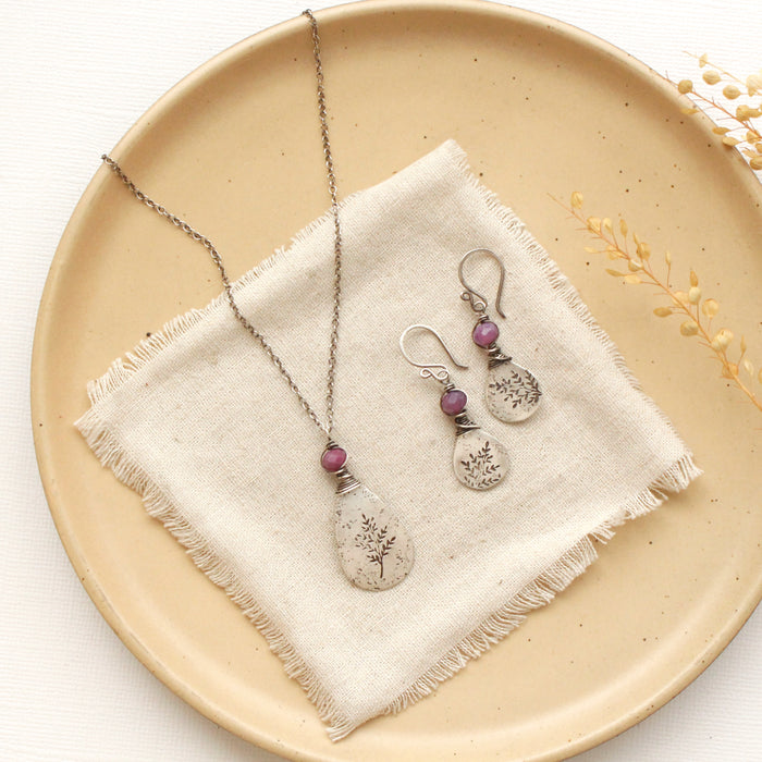 Mini Sprout Teardrop Spinel Earrings