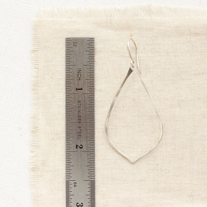 Forged Pointed Silver Hoop Earrings