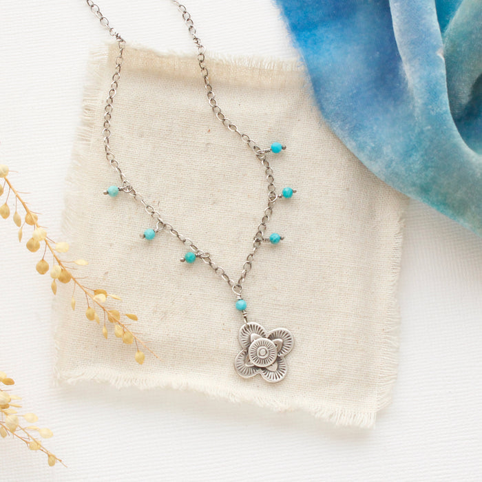 Layered Talara Turquoise Fringe Necklace