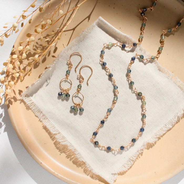 Wrapped Sapphire Gold Necklace