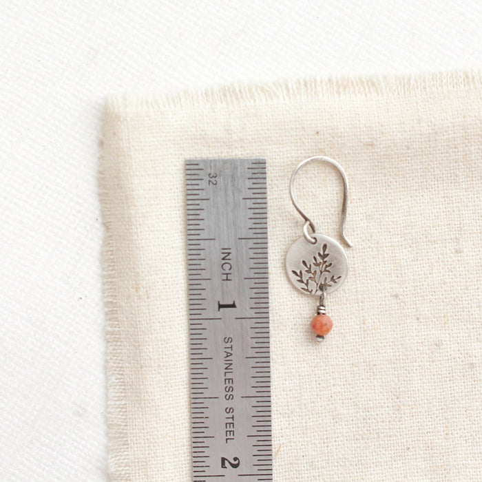 Mini Sprout Rhodonite Dangle Earrings