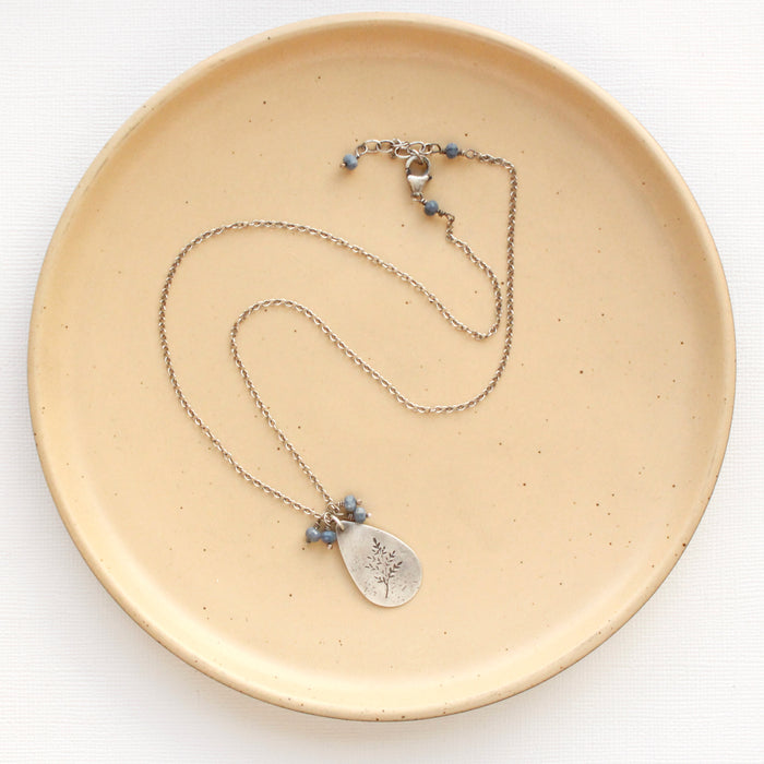 Sprout Teardrop Sponge Coral Cluster Necklace