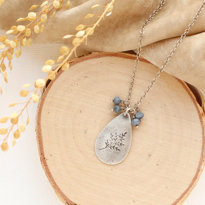 Sprout Teardrop Sponge Coral Cluster Necklace