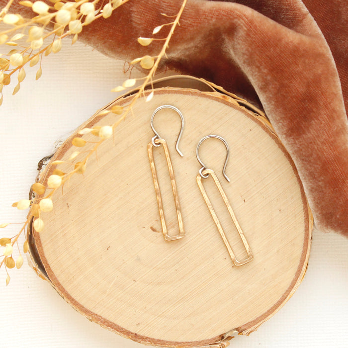 Bronze Bar Earrings