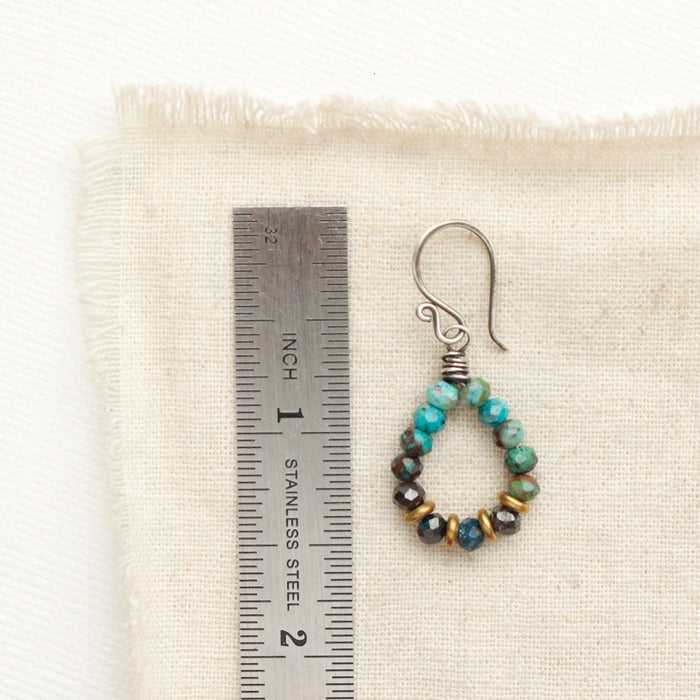 Chrysocolla Stone Hoop Earrings