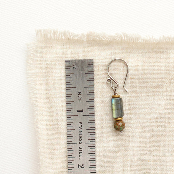 Stacked Labradorite & Turquoise Earrings