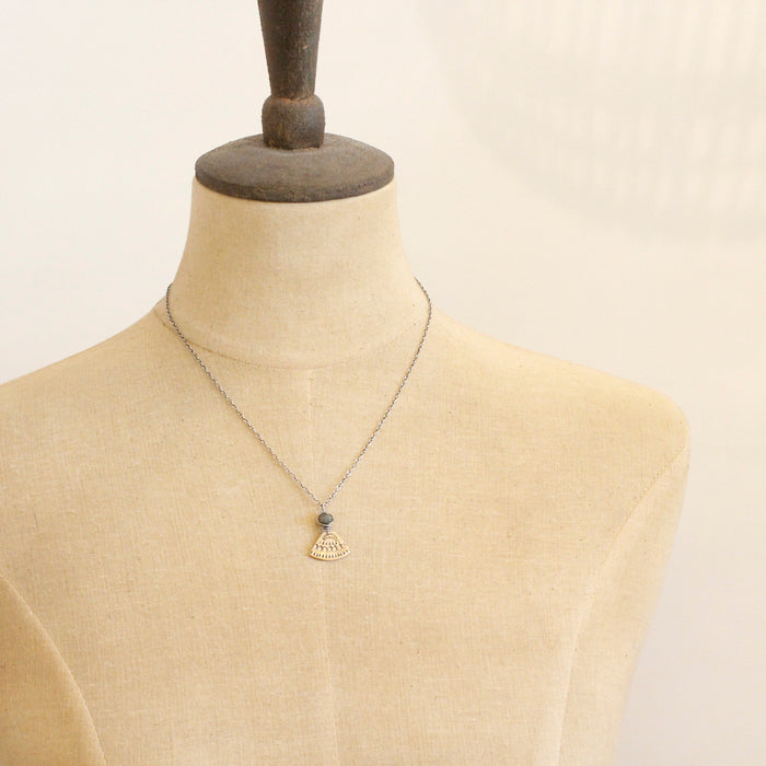 Bronze Asmi Triangle African Jasper Necklace