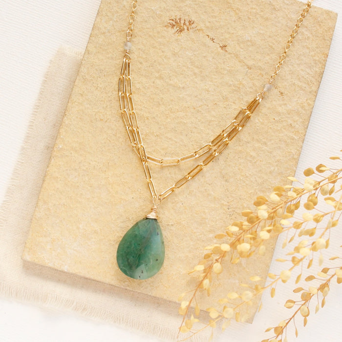 Emerald Jasper Double Strand Necklace