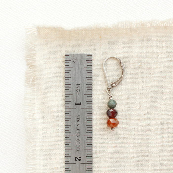 Stacked Kyanite, Garnet, & Citrine Earrings