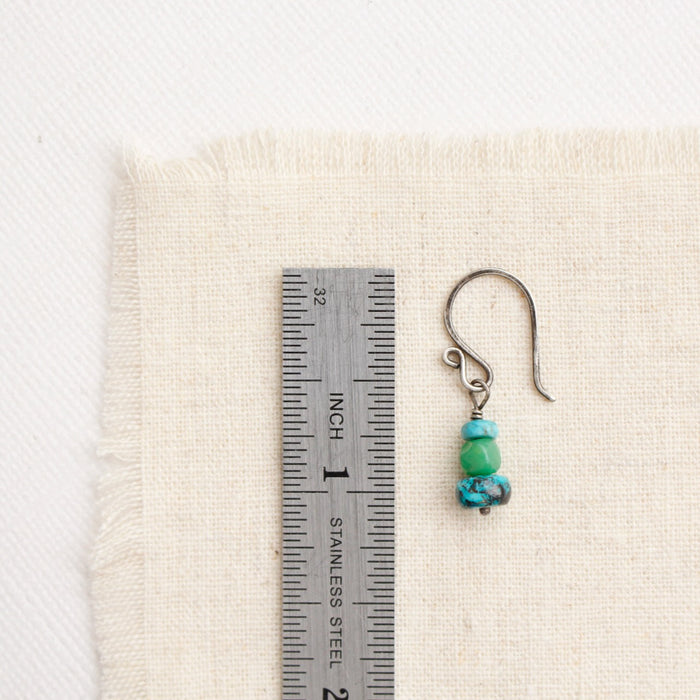 Stacked Turquoise & Chrysoprase Earrings