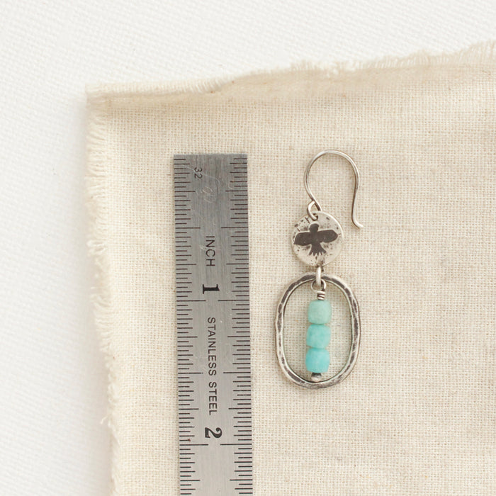 Mini Soar Amazonite Hoop Earrings