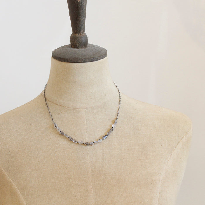 Knotted Herkimer Diamond Necklace