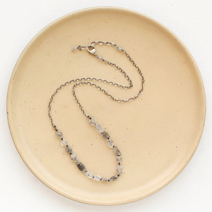 Knotted Herkimer Diamond Necklace