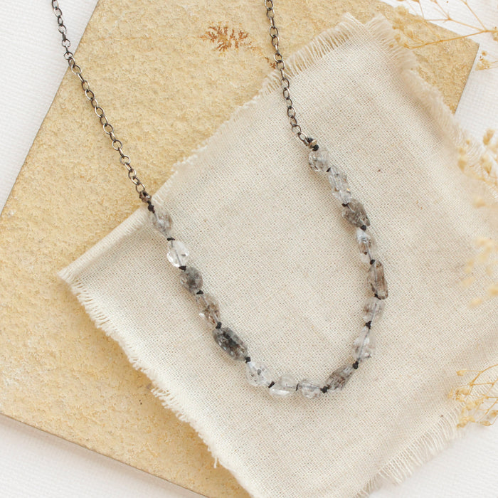 Knotted Herkimer Diamond Necklace