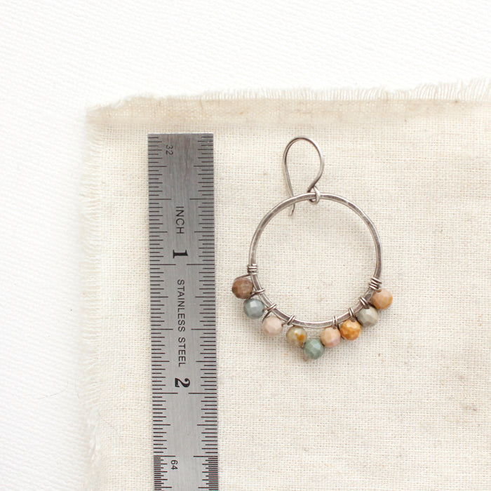 Rainbow Agate Hoop Earrings