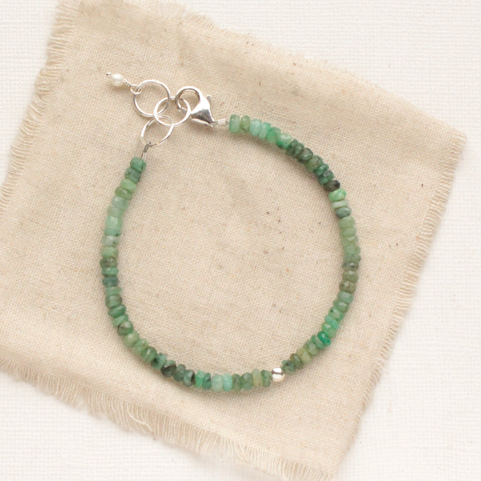 Emerald Silver Bracelet