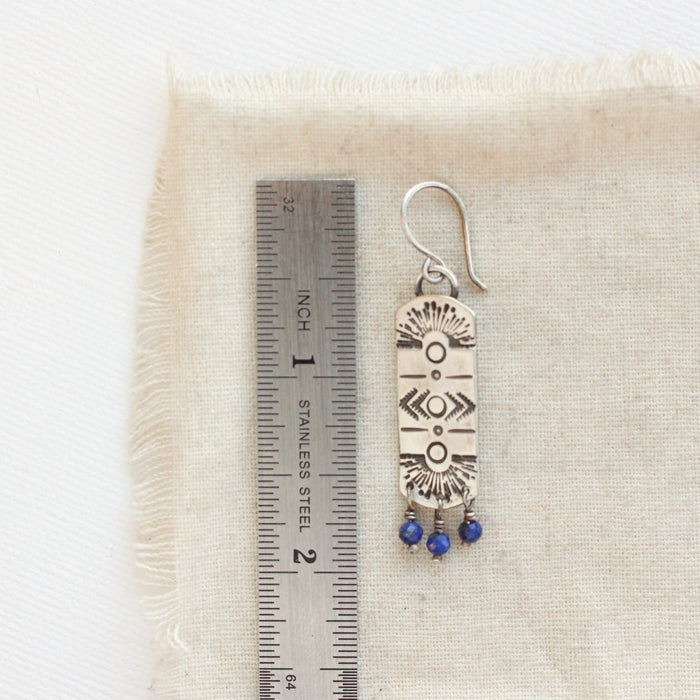 Lapis Celestial Bar Earrings