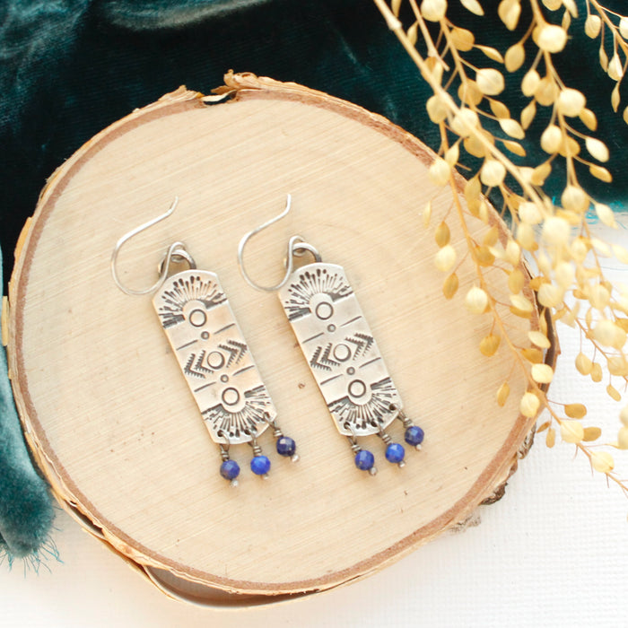 Lapis Celestial Bar Earrings