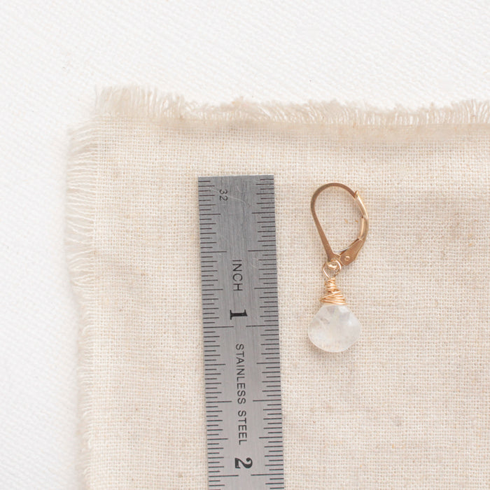 Moonstone Drop Gold Earrings