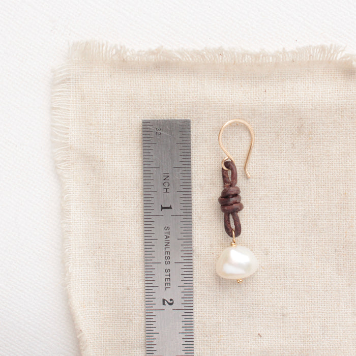 Pearl & Leather Earrings