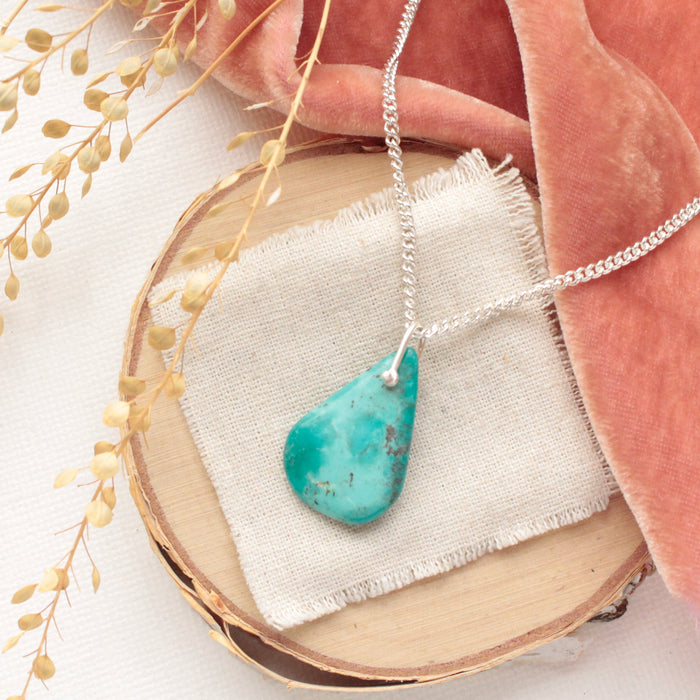 Pinned Turquoise Drop Necklace