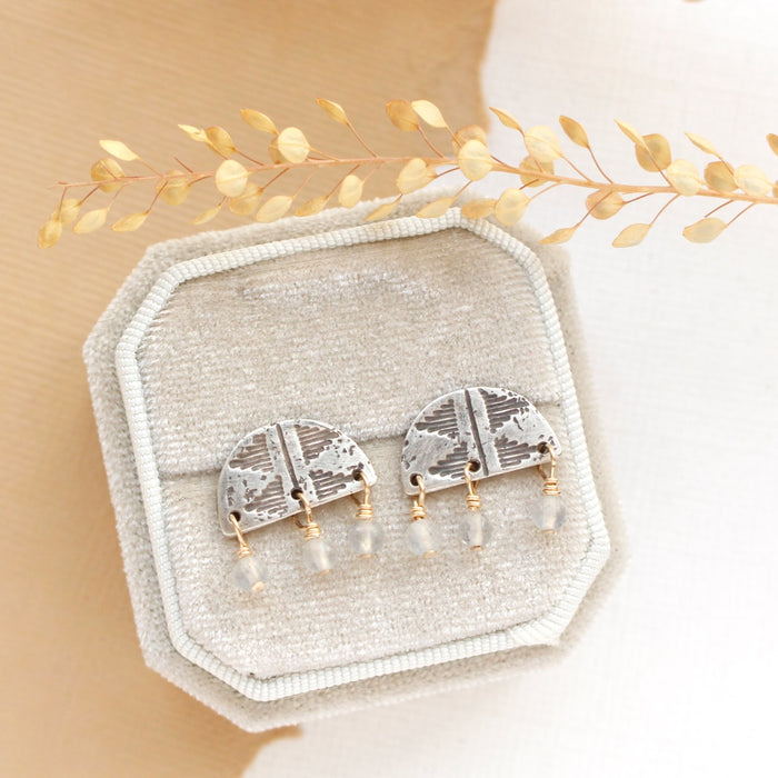 Pakal Labradorite Fringe Post Earrings