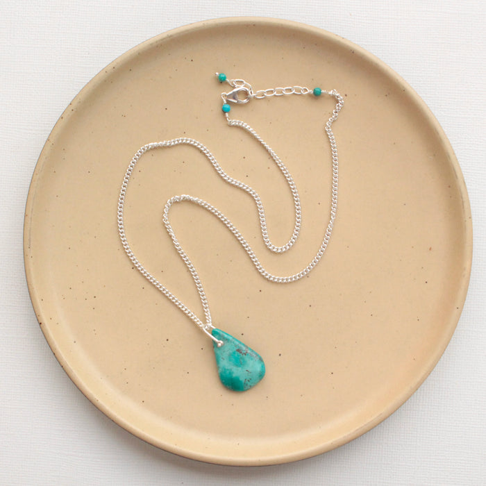Pinned Turquoise Drop Necklace
