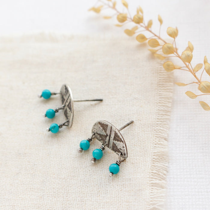 Pakal Turquoise Fringe Post Earrings