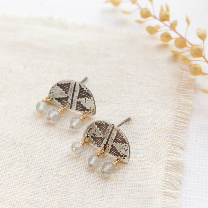 Pakal Labradorite Fringe Post Earrings