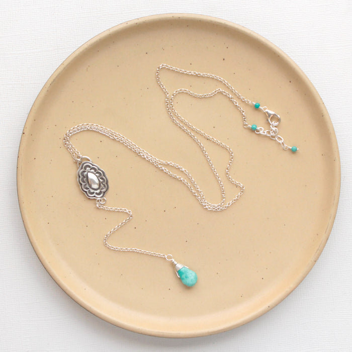 Jolene Turquoise Drop Lariat Necklace