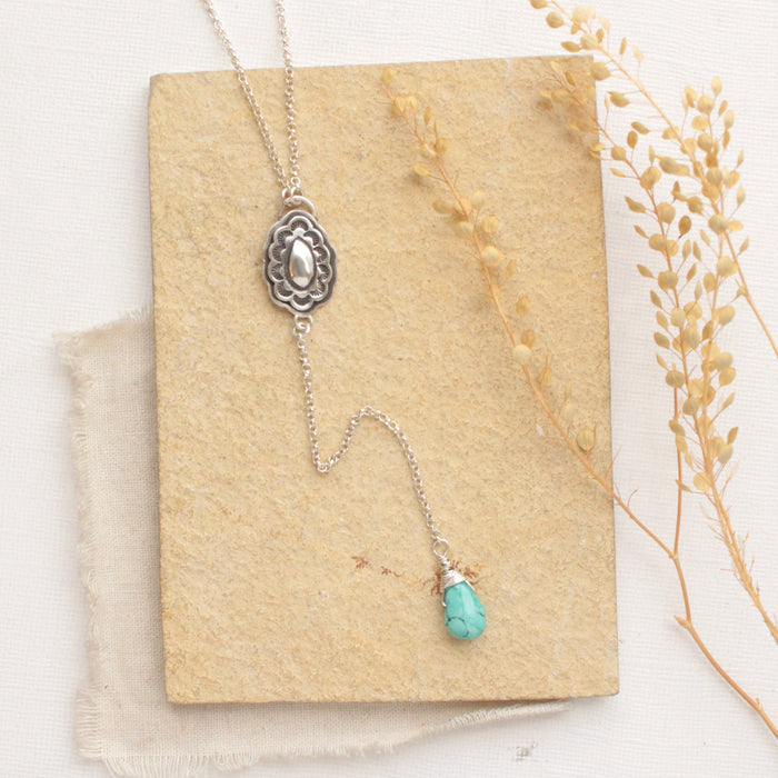 Jolene Turquoise Drop Lariat Necklace