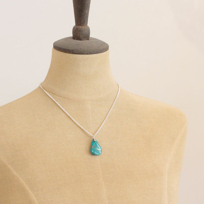 Pinned Turquoise Drop Necklace