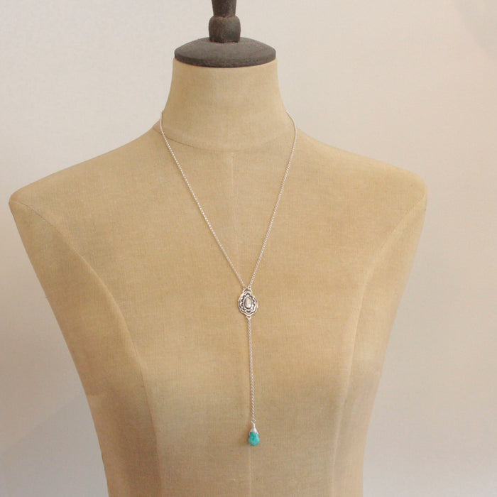 Jolene Turquoise Drop Lariat Necklace