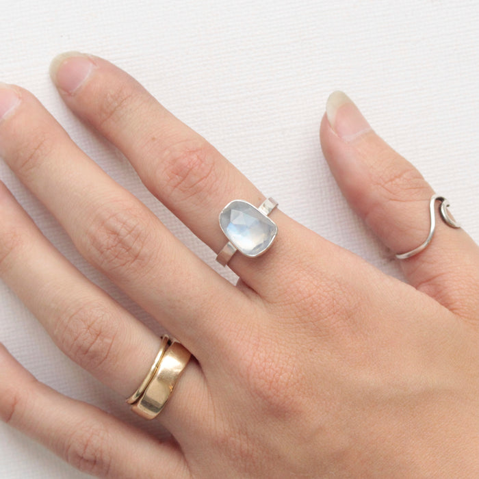 Rainbow Moonstone Ring