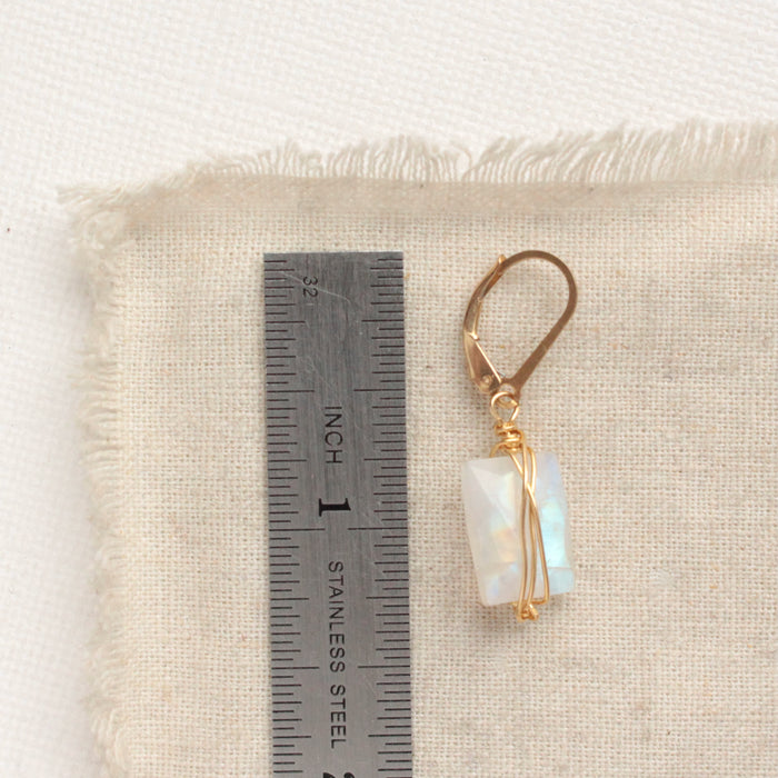 Wrapped Moonstone Gold Earrings