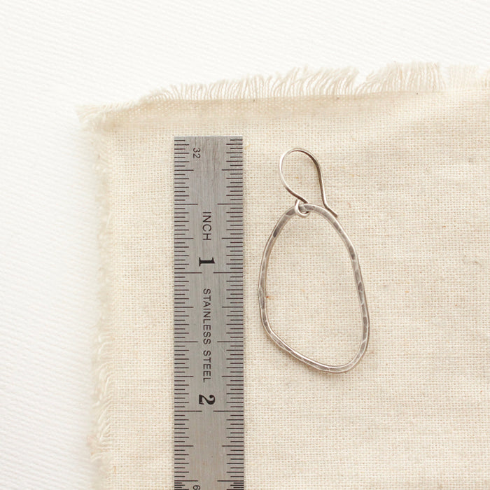 Forged Organic Silver Hoop Earrings