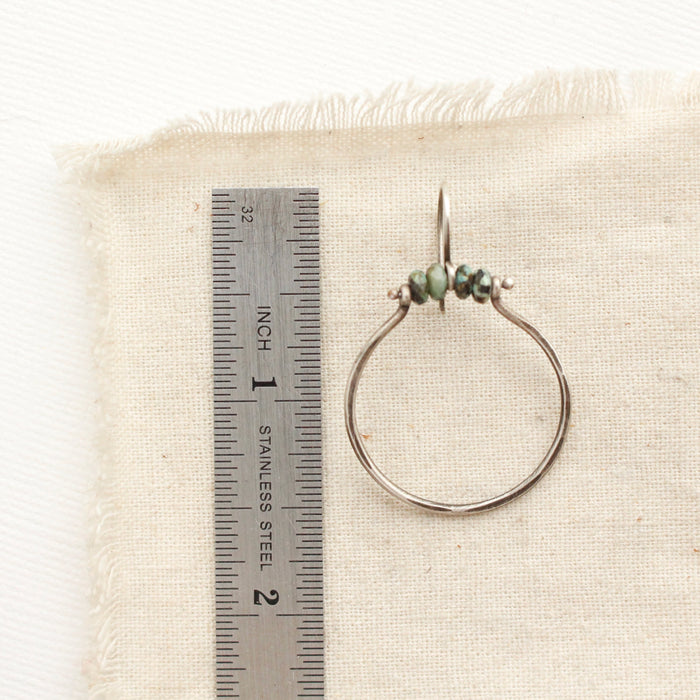 African Turquoise Halo Hoop Earrings