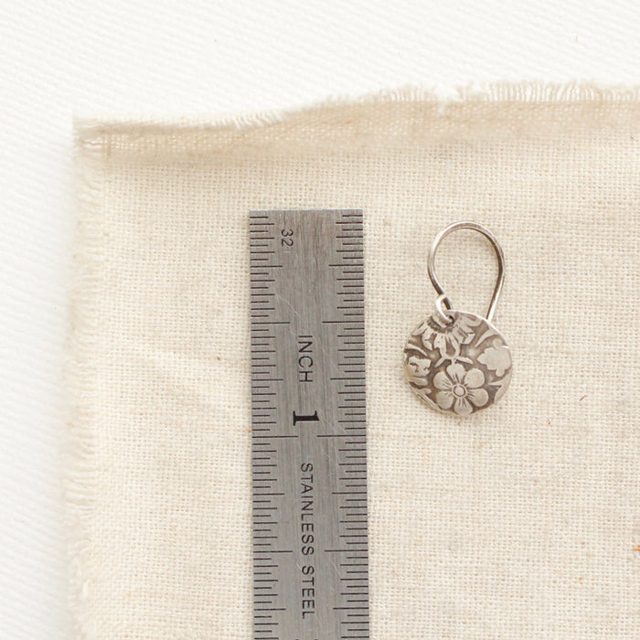 Siena Embossed Silver Disc Earrings