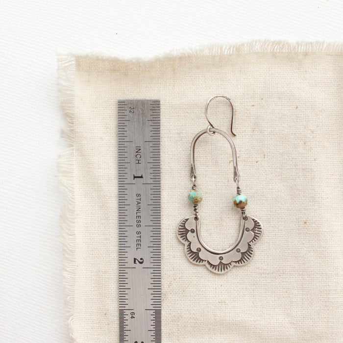Speckled Turquoise Columbine Hoop Earrings