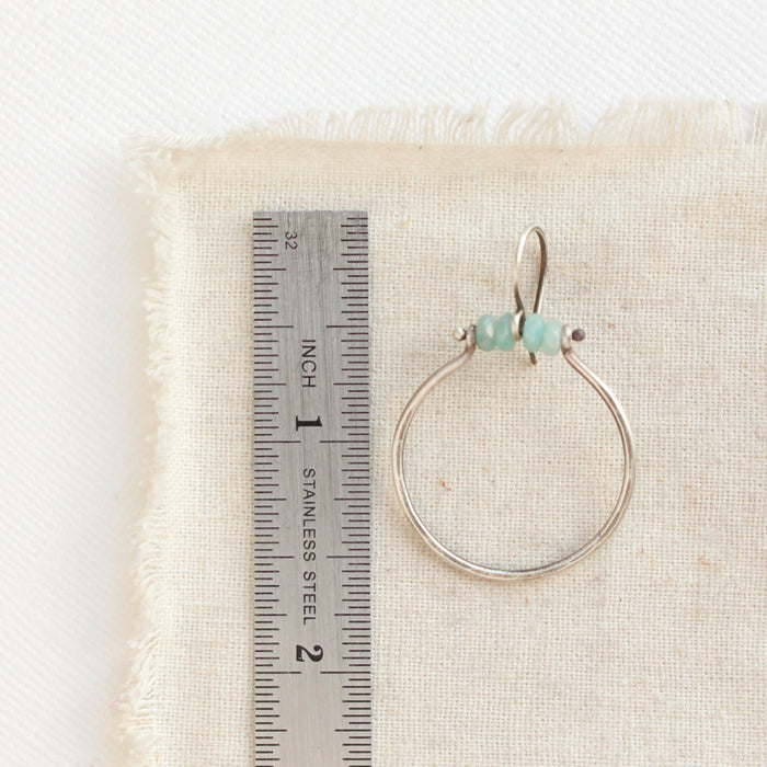 Amazonite Halo Hoop Earrings