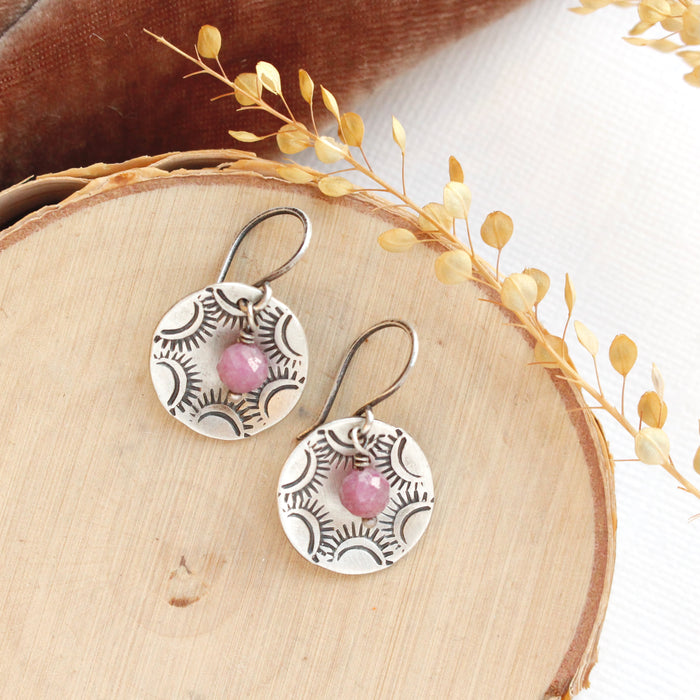 Pinky Ruby Jolie Disc Earrings
